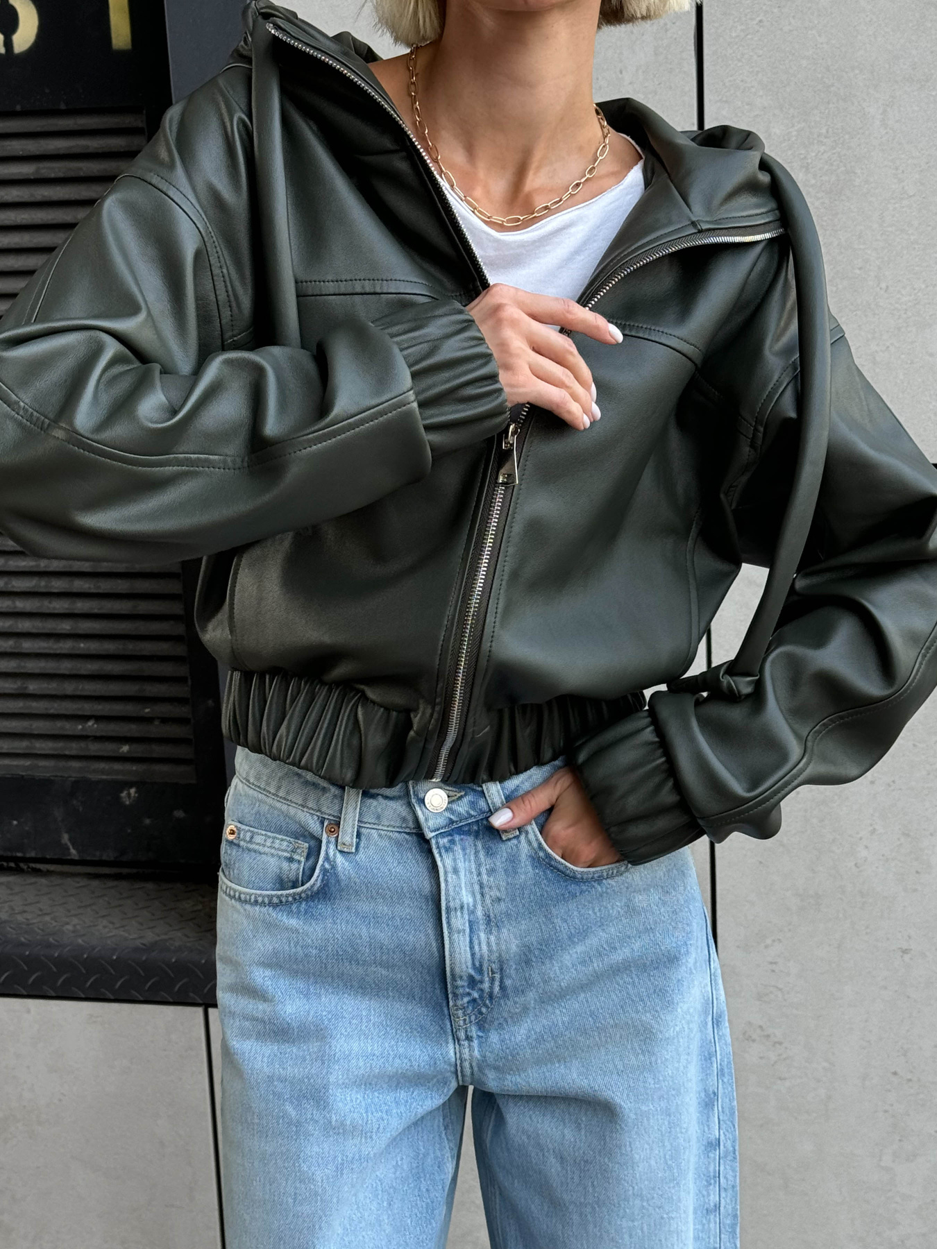 Куртка кожаная Jadone Fashion модель Tvist_ch Фото