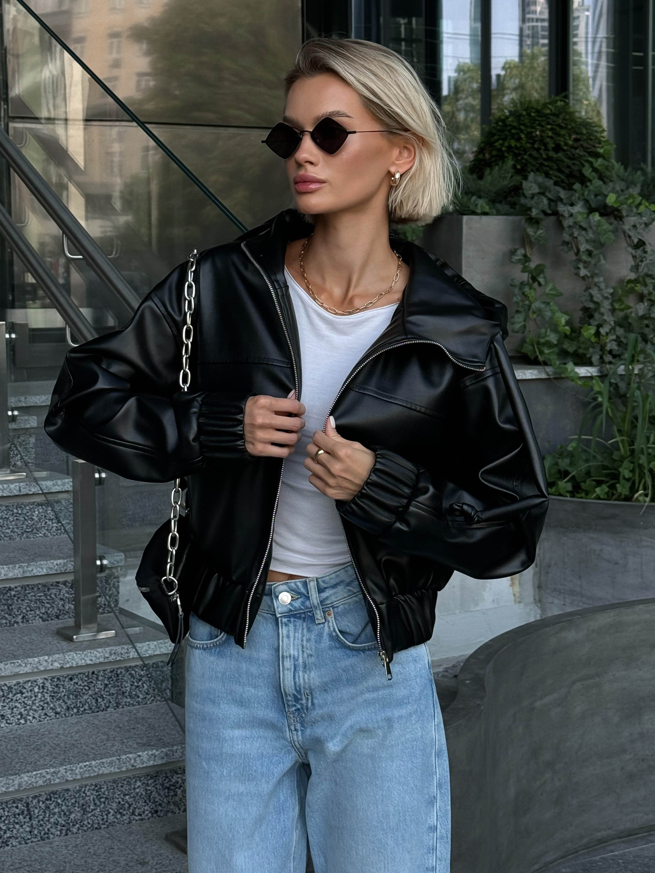 Куртка кожаная Jadone Fashion модель Tvist_ch Фото