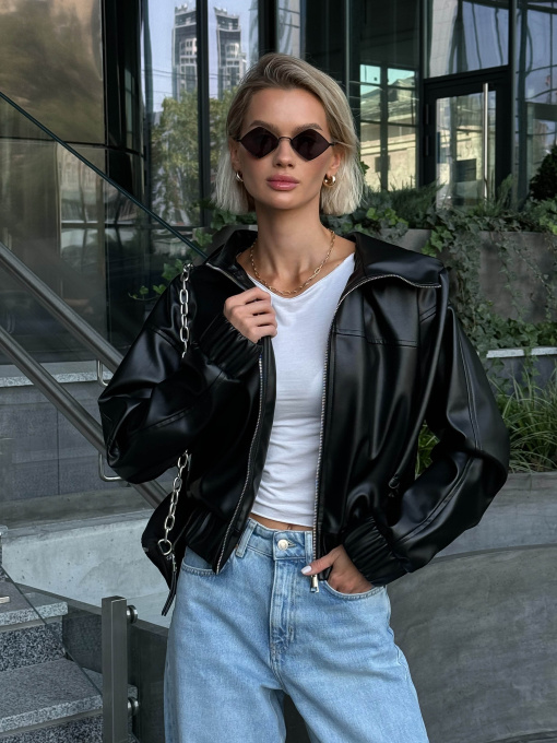 Шкіряна куртка Jadone Fashion модель Tvist_ch Фото