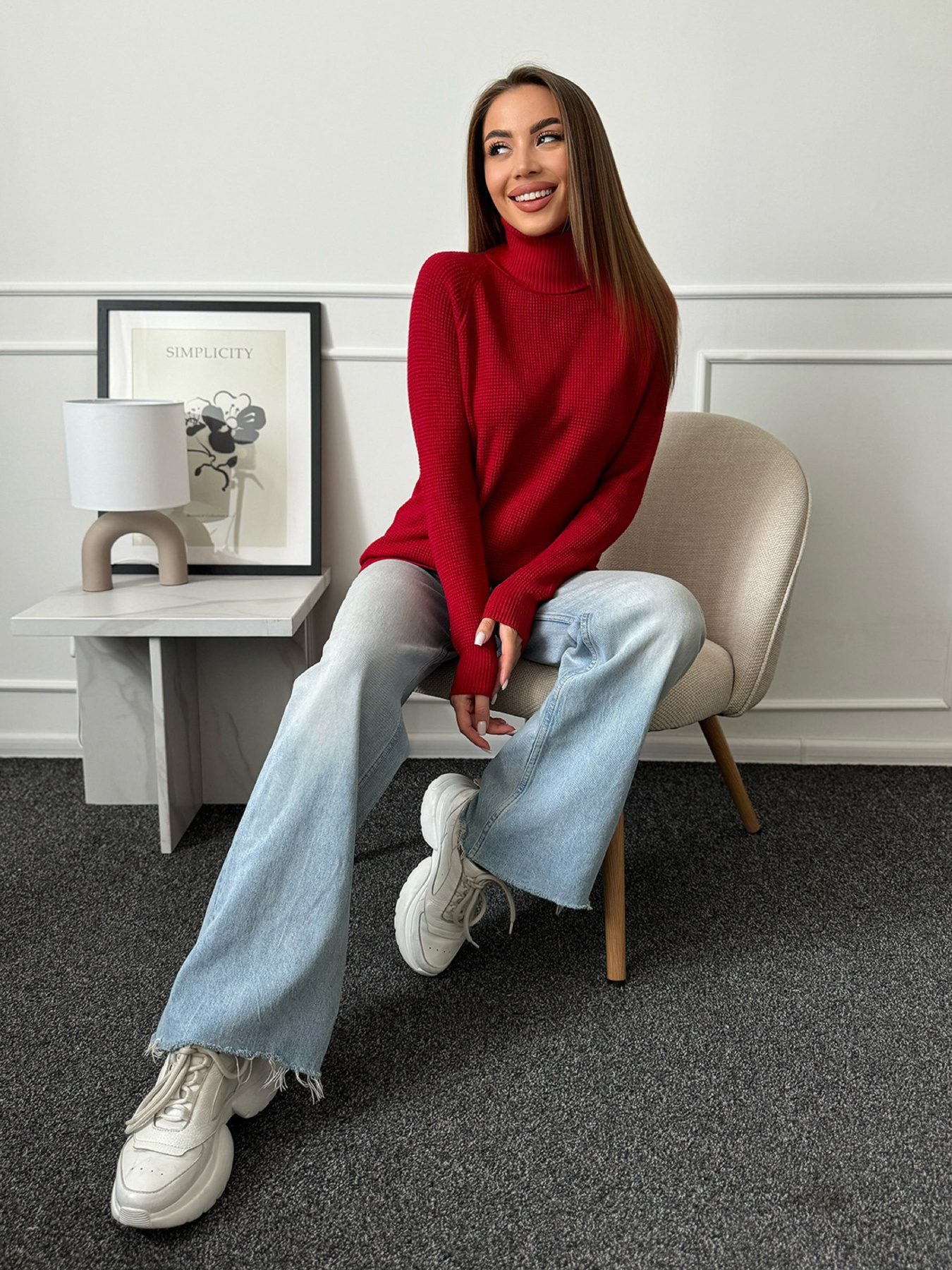 Водолазка ISSA Plus модель WN20-658_красный Фото