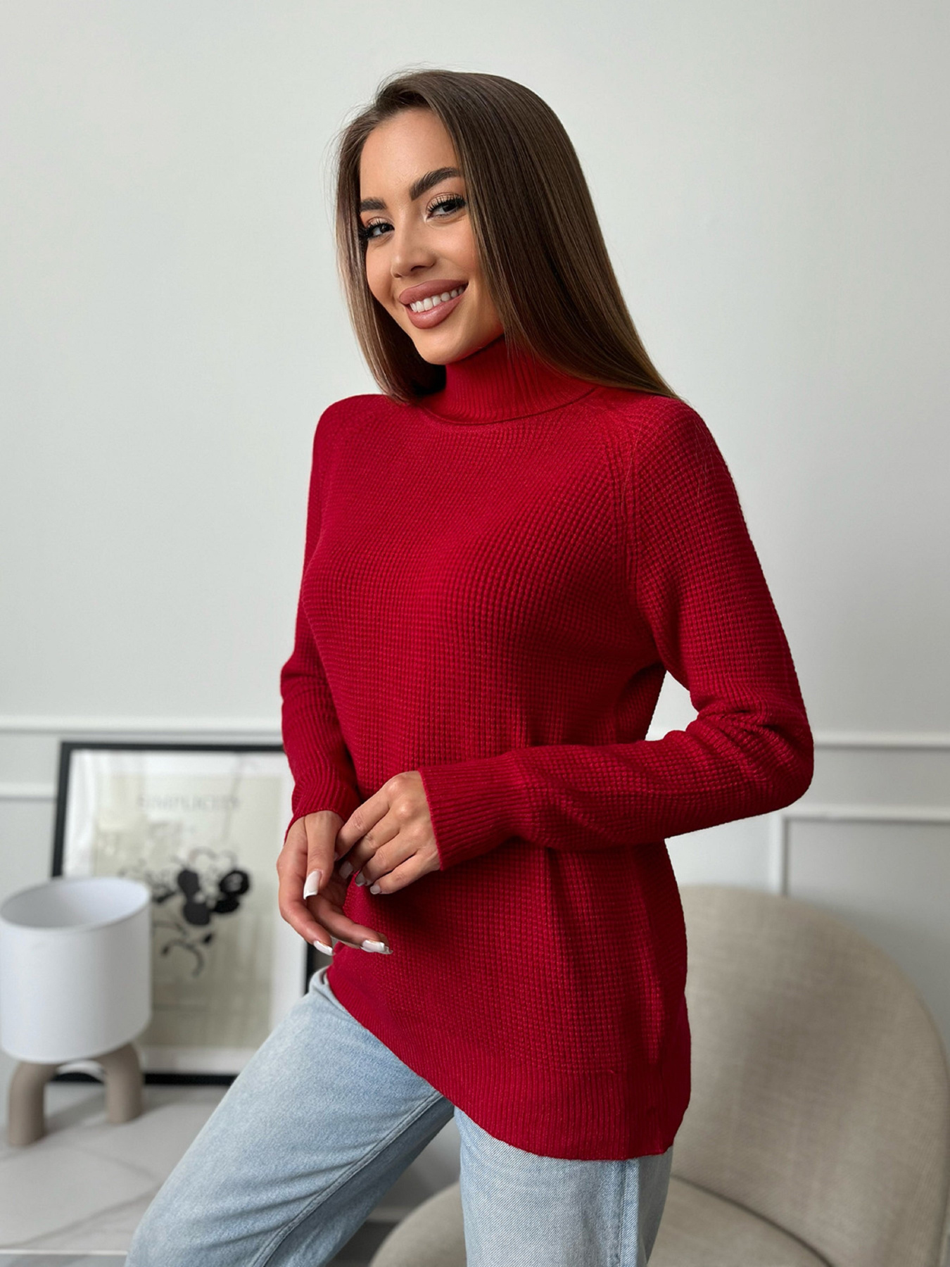 Водолазка ISSA Plus модель WN20-658_красный Фото