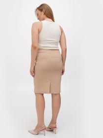 Юбка мини Sassofono модель A271-SF-2543_бежевый Юбка мини Sassofono модель A271-SF-2543_бежевый Фото