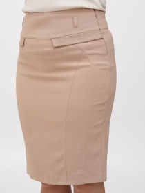 Юбка мини Sassofono модель A271-SF-2543_бежевый Юбка мини Sassofono модель A271-SF-2543_бежевый Фото