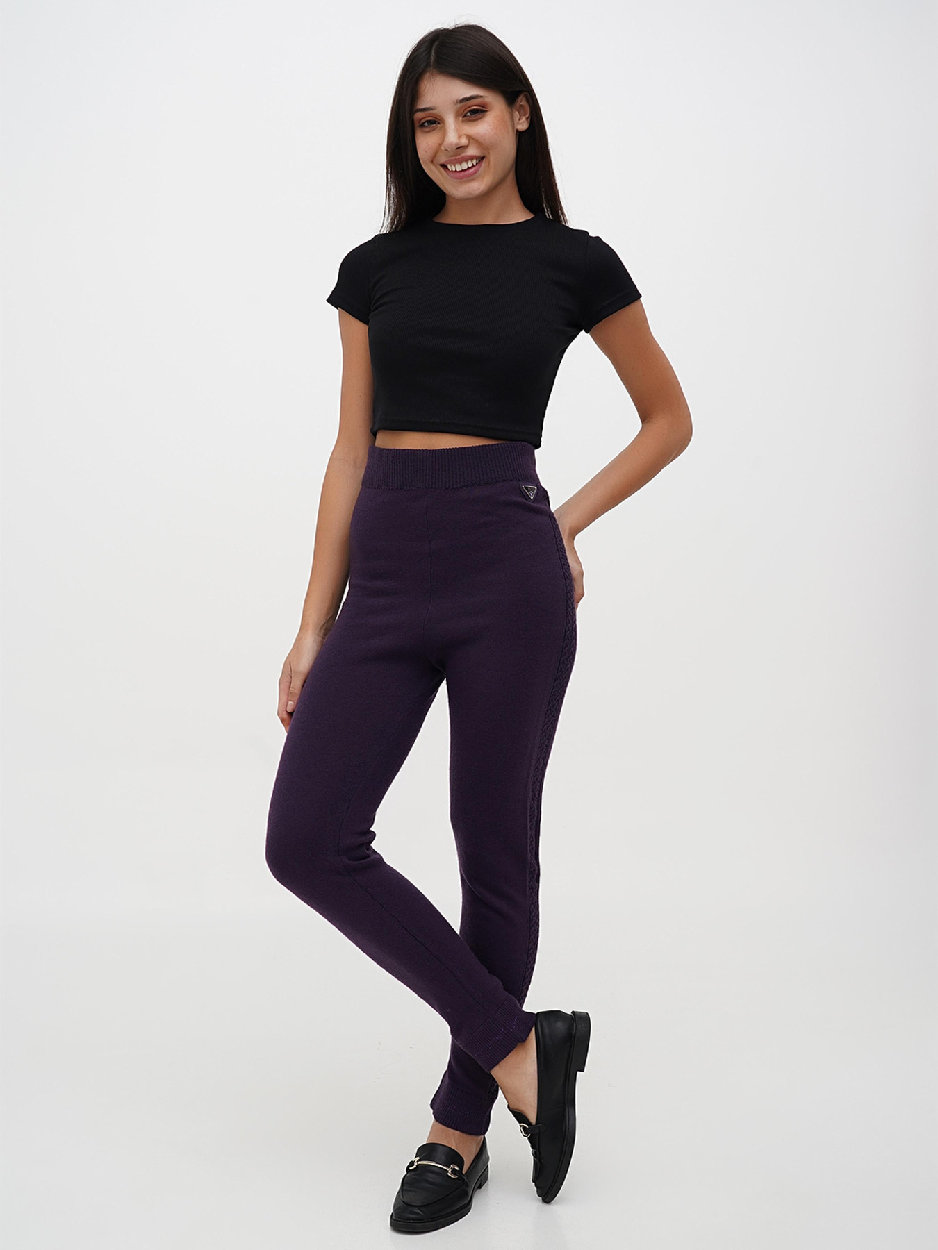 Брюки повседневные Sassofono модель A271-SF-3408_фиолетовый Фото