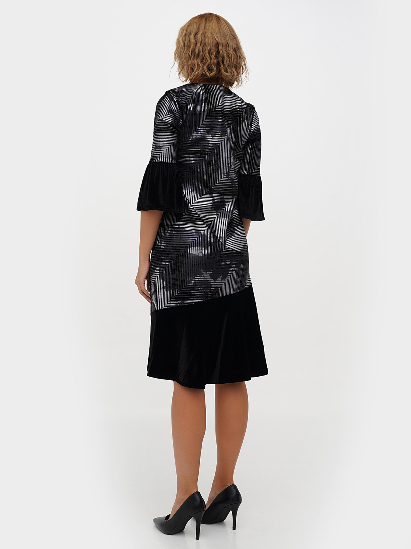 Платье миди Sassofono модель A271-SC-1909_серебро Фото