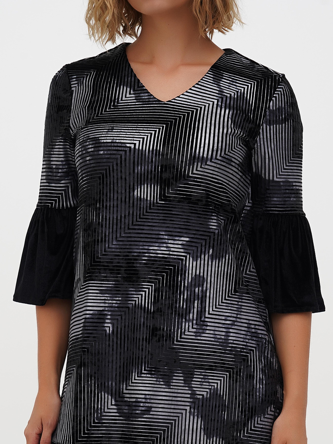 Платье миди Sassofono модель A271-SC-1909_серебро Фото