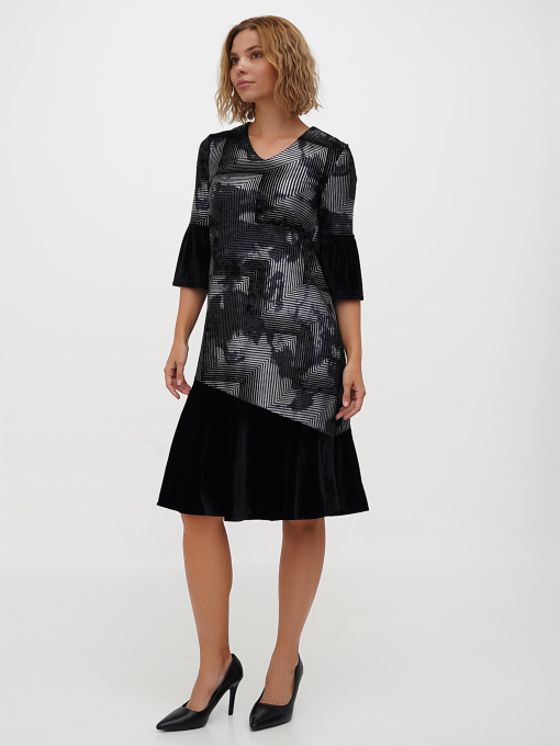 Платье миди Sassofono модель A271-SC-1909_серебро Фото