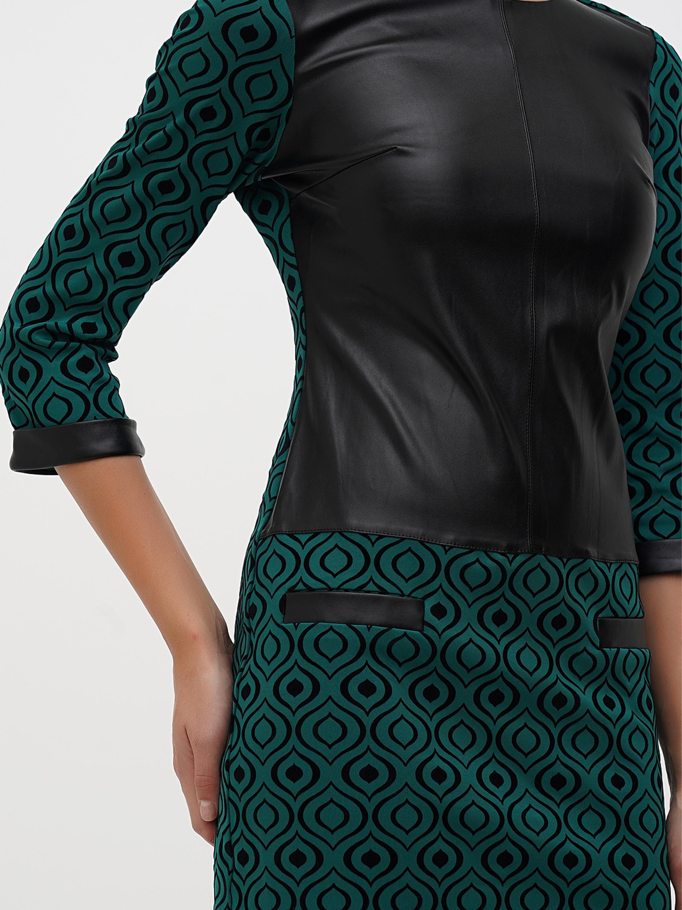 Платье мини Sassofono модель A271-SC-3465_зеленый Фото