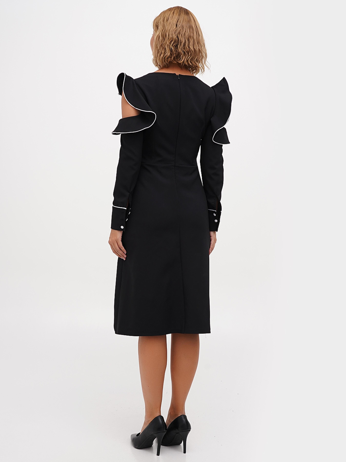 Сукня міді Sassofono модель A271-SC-3475_черный Фото