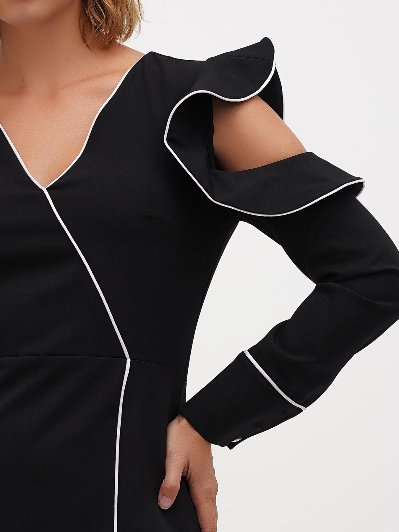 Сукня міді Sassofono модель A271-SC-3475_черный Фото