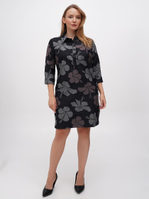 Платье мини Sassofono модель A271-SC-1934_серый_черный Фото