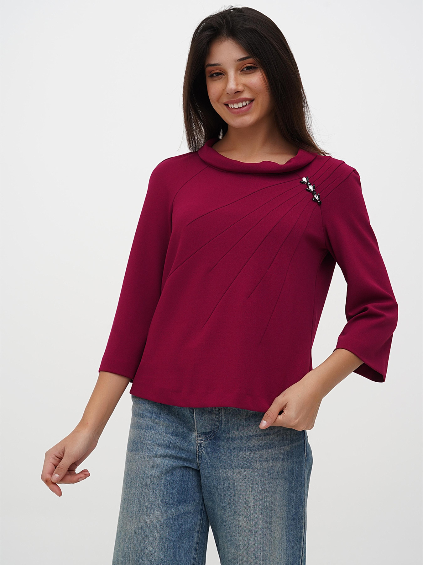 Блуза Sassofono модель A271-SC-3503_фуксия Фото