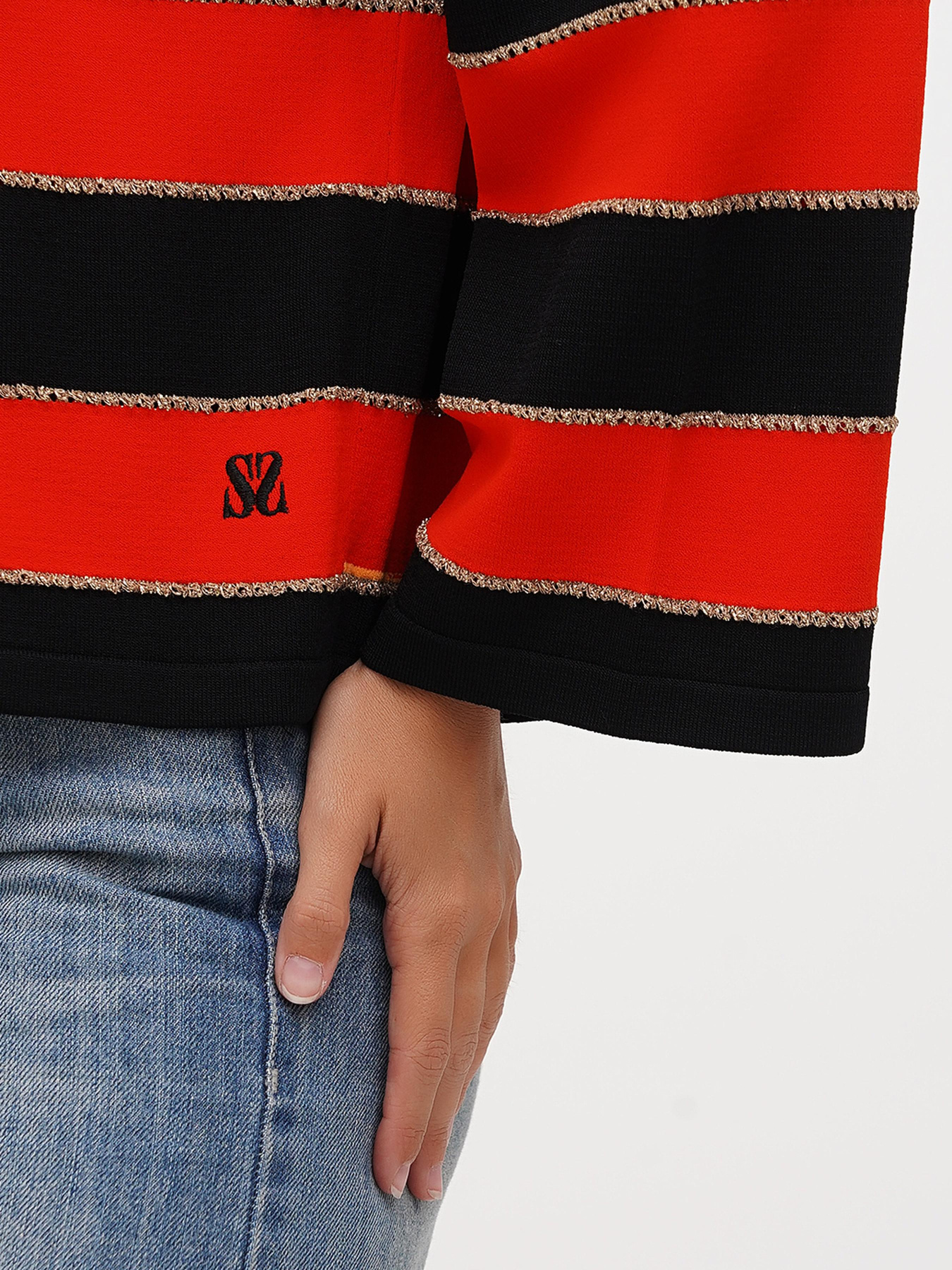 Джемпер Sassofono модель A271-SF-3588_черный_коралловый Фото