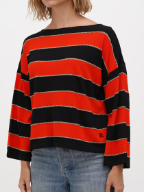 Джемпер Sassofono модель A271-SF-3588_черный_коралловый Фото