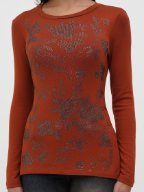 Лонгслив Sassofono модель A271-SF-3385_терракотоавый Фото
