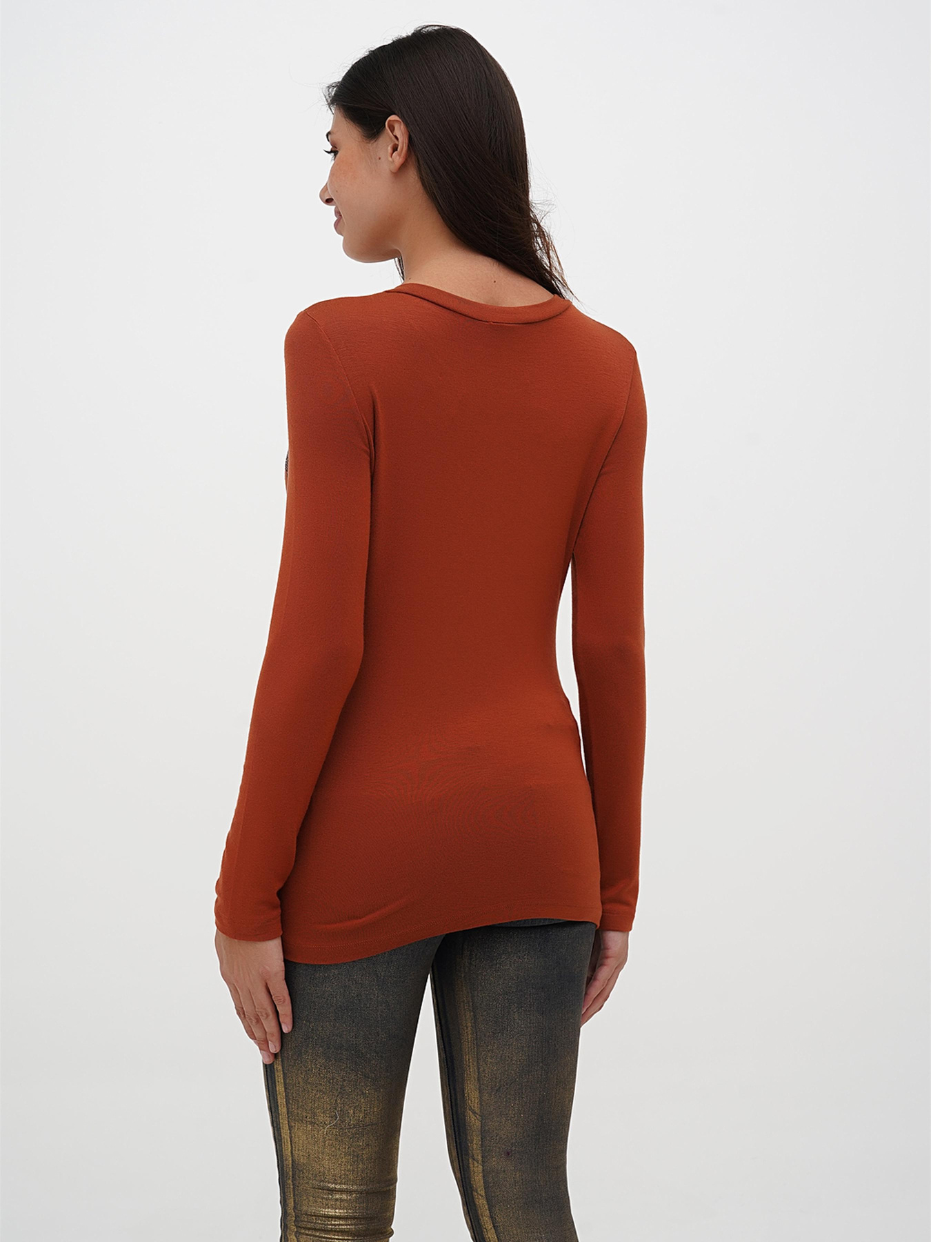 Лонгслів Sassofono модель A271-SF-3385_терракотоавый Фото