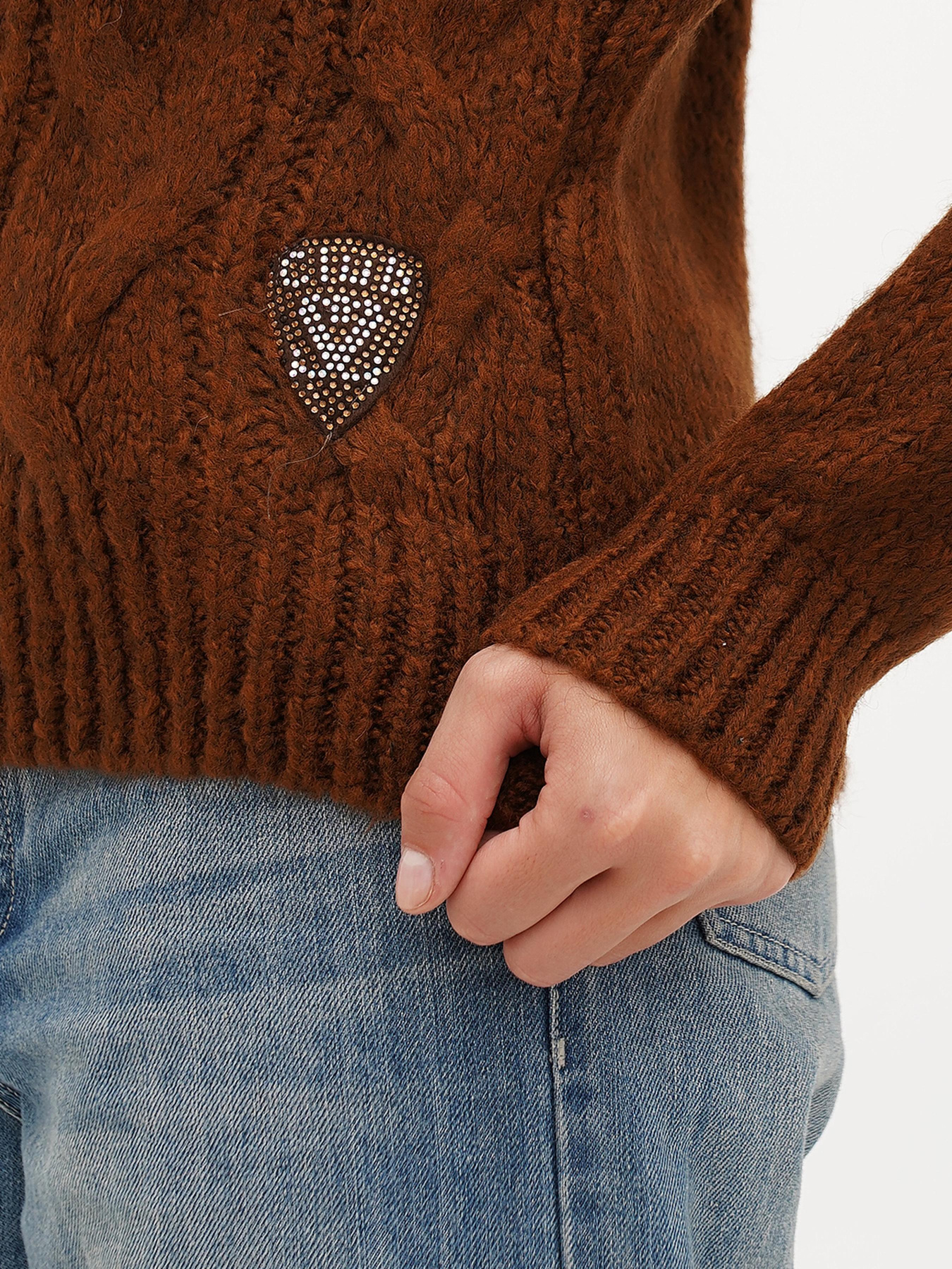 Свитер Sassofono модель A271-SC-1900_коричневый Фото