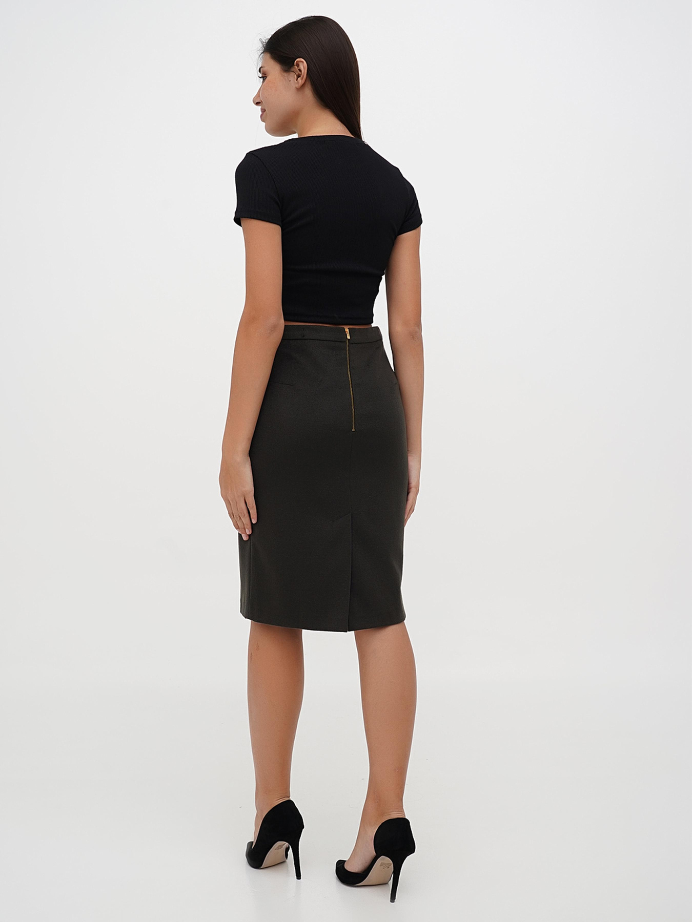 Юбка миди Sassofono модель A271-SC-3477_фиолетовый Юбка миди Sassofono модель A271-SC-3477_фиолетовый Фото