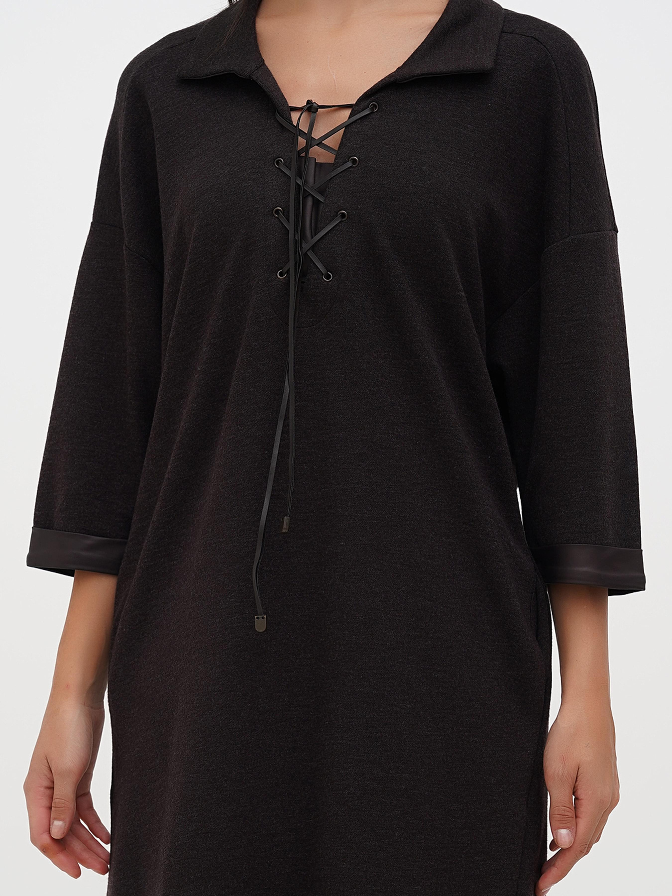 Платье мини Sassofono модель A271-SC-3484_коричневій Фото