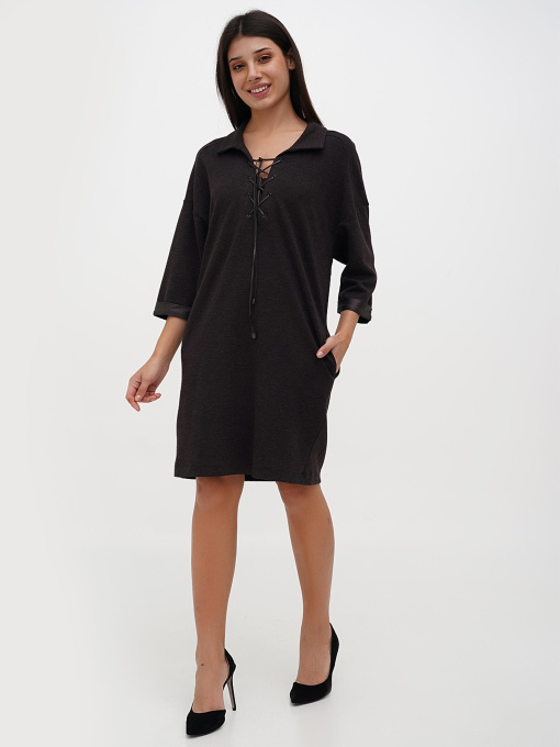 Платье мини Sassofono модель A271-SC-3484_коричневій Фото