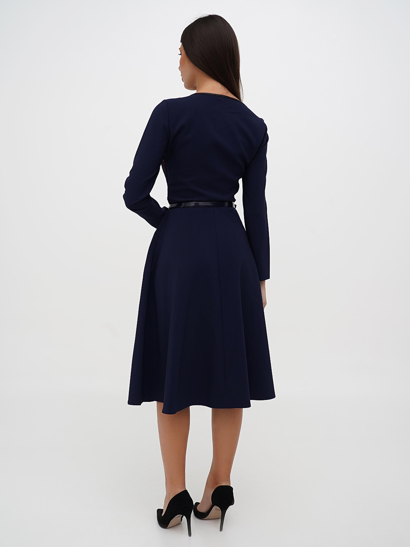 Платье миди Sassofono модель A271-SC-3488_красно_синий Фото