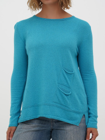 Джемпер Sassofono модель A271-SF-3410_бирюзовый Фото