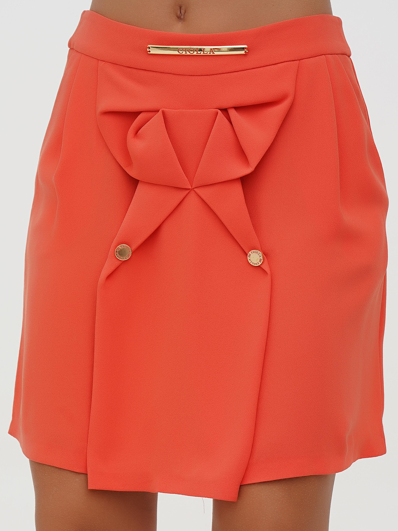 Юбка мини Sassofono модель A271-CL-2266_оранжевый Фото