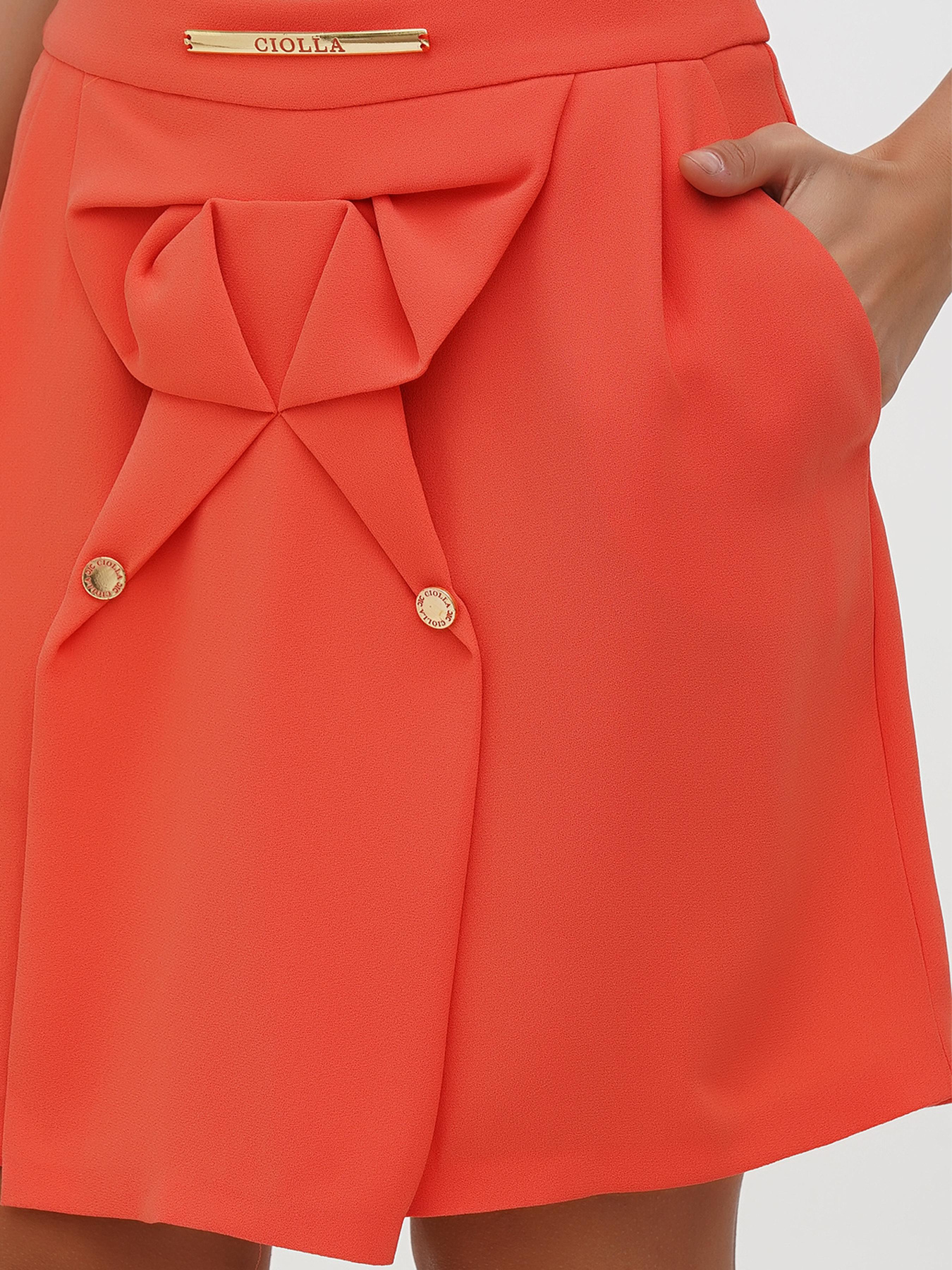 Юбка мини Sassofono модель A271-CL-2266_оранжевый Фото