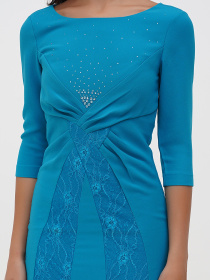 Платье мини Sassofono модель A271-SF-2337_бирюзовый Фото