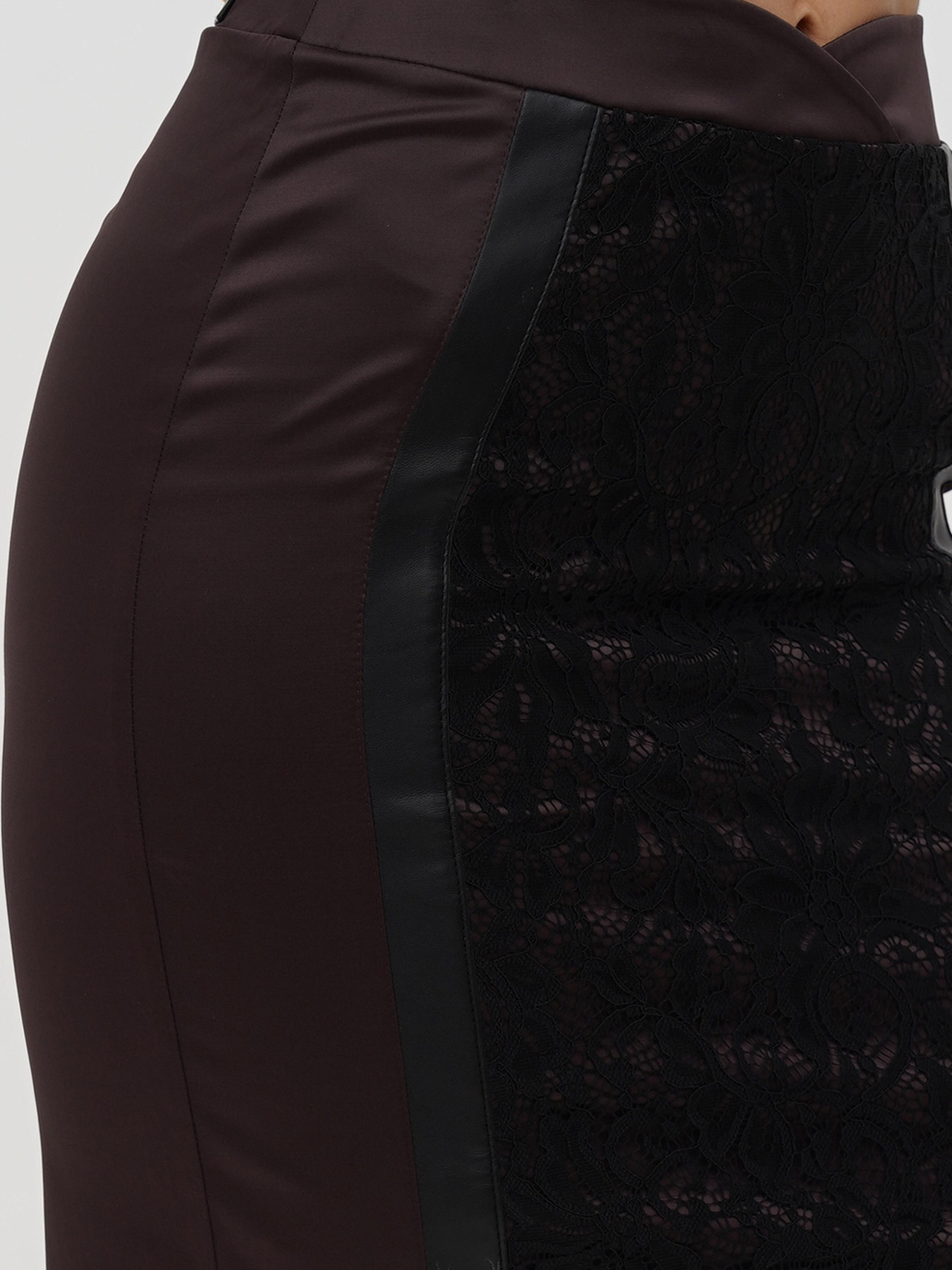 Юбка мини Sassofono модель A271-SC-2569_коричневый Фото