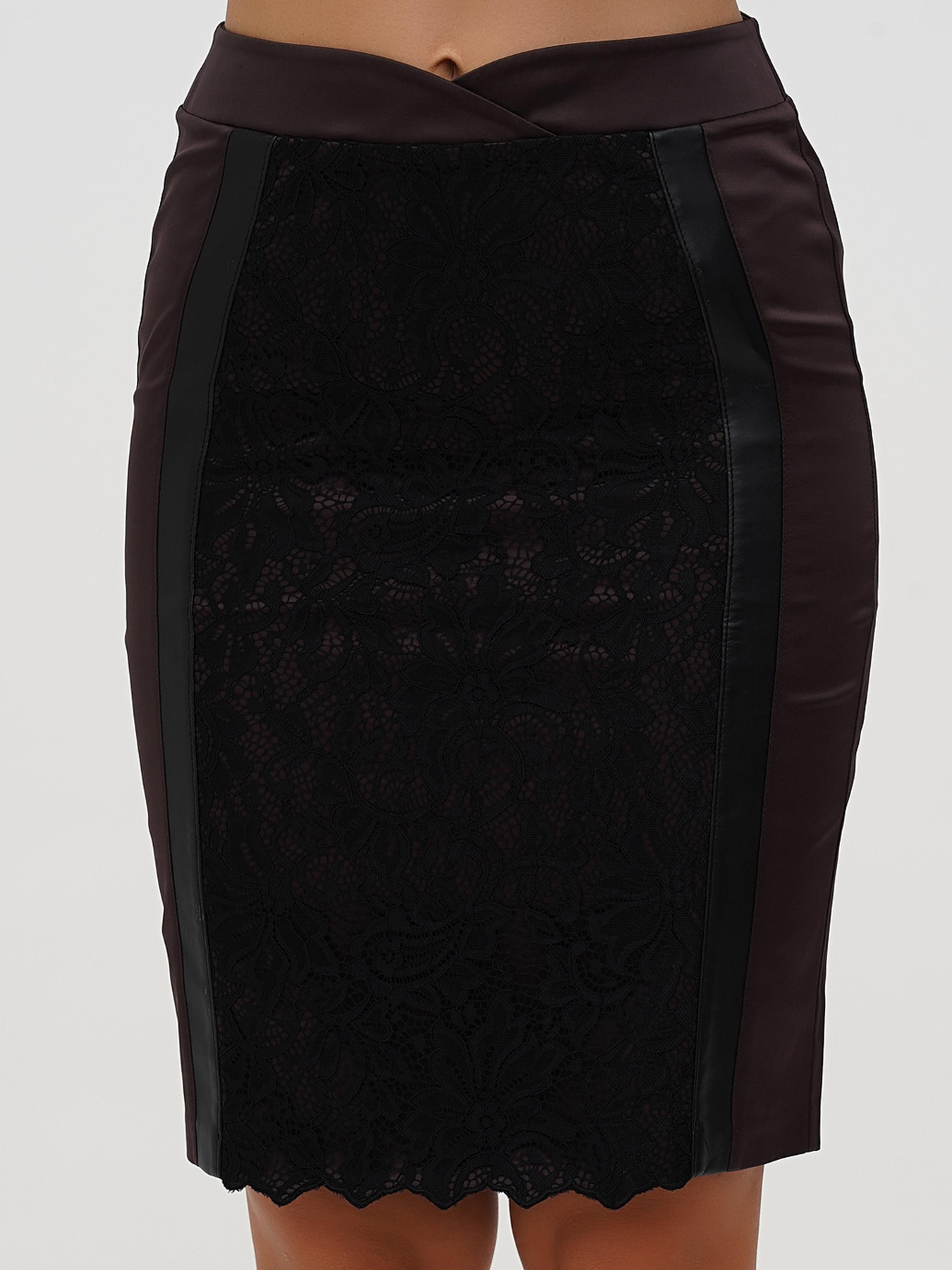 Юбка мини Sassofono модель A271-SC-2569_коричневый Фото