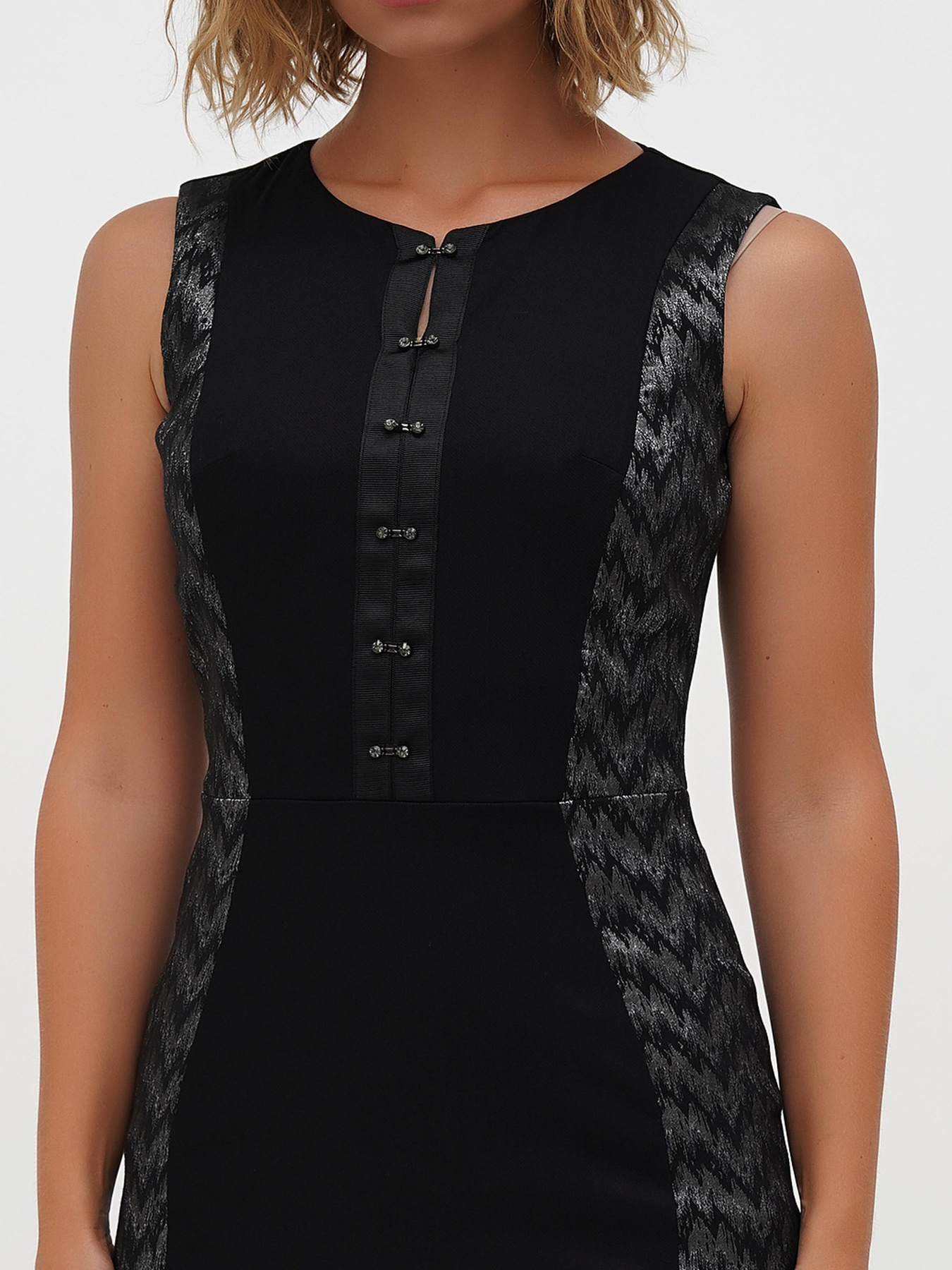 Платье мини Sassofono модель A271-CL-2665_черный_серебро Фото