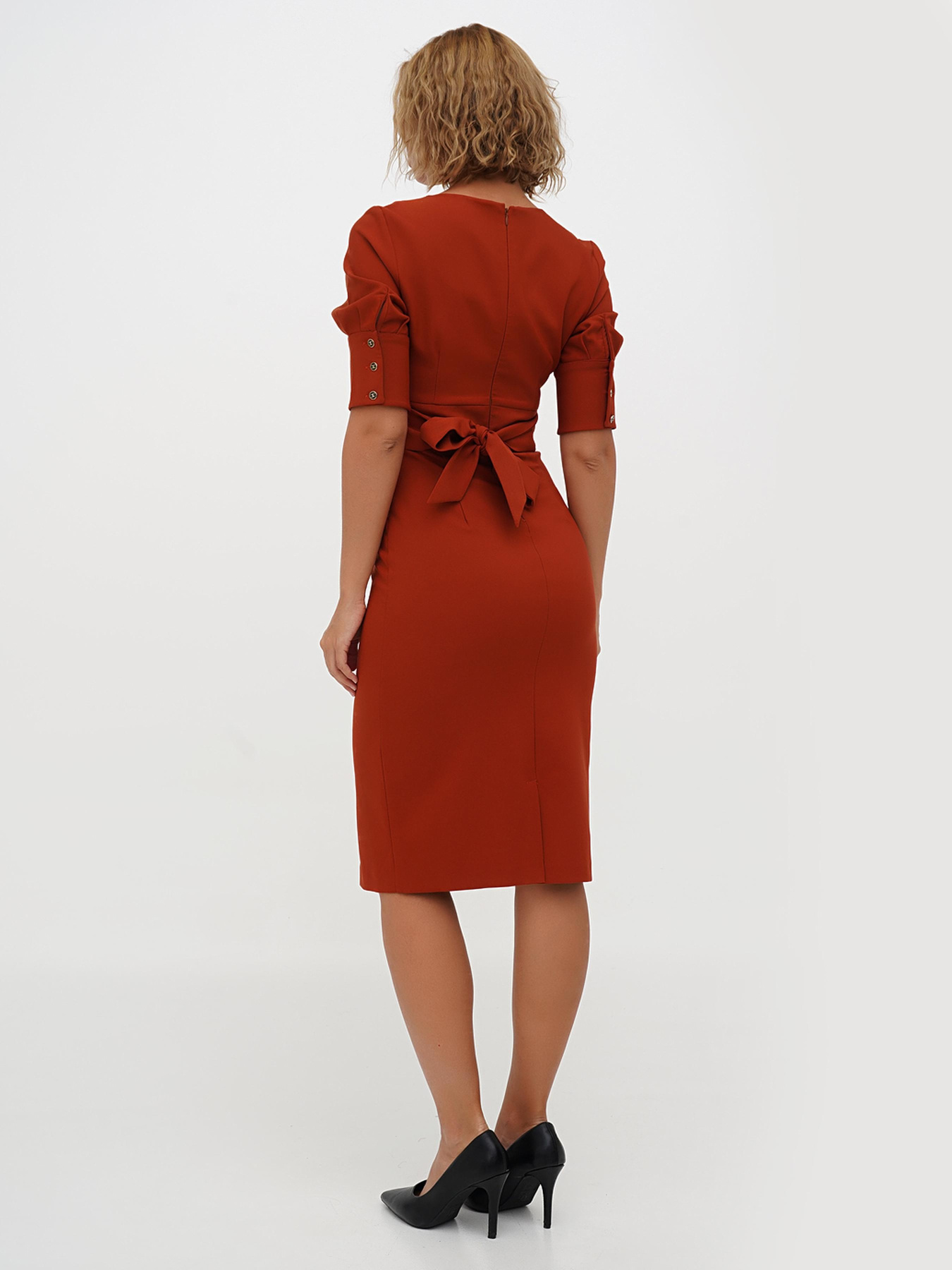 Платье миди Sassofono модель A271-CL-2671_красном Фото