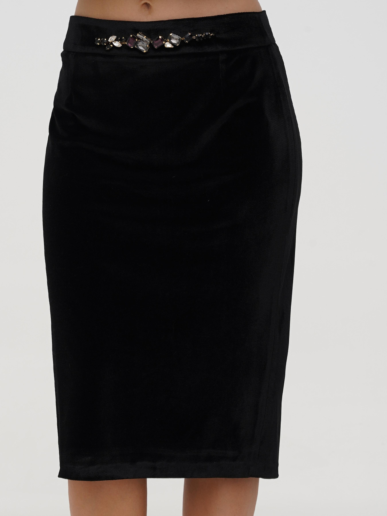 Юбка миди Sassofono модель A271-SF-2890_черный Фото