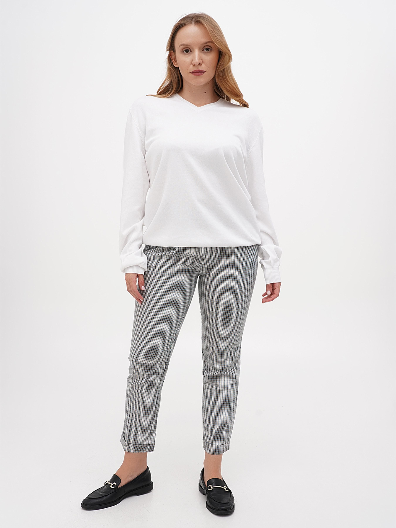 Повсякденні штани Sassofono модель A271-CL-3336_бирюзовый_серый Фото