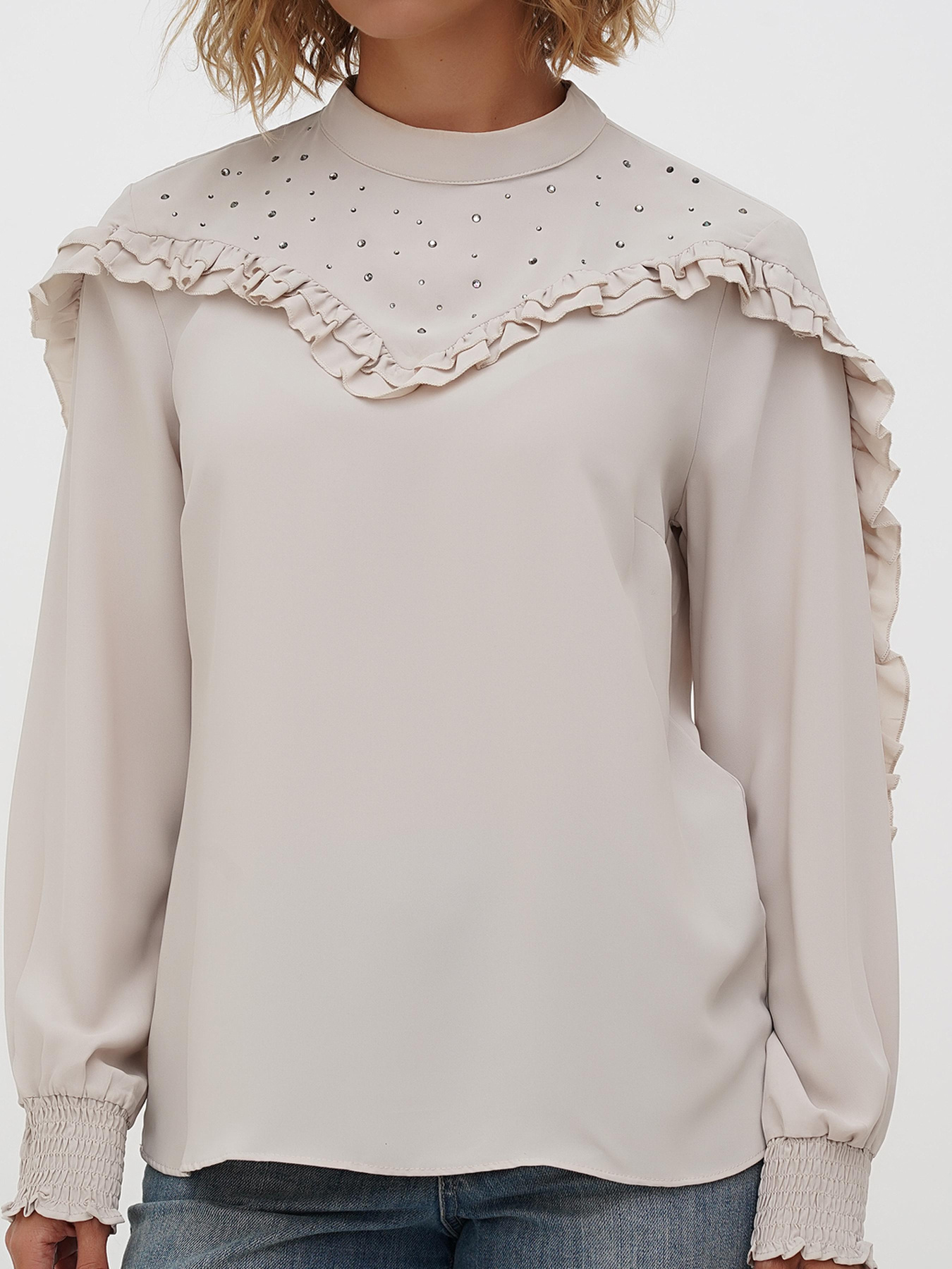 Блуза Sassofono модель A271-SF-3356_светло_серый Фото