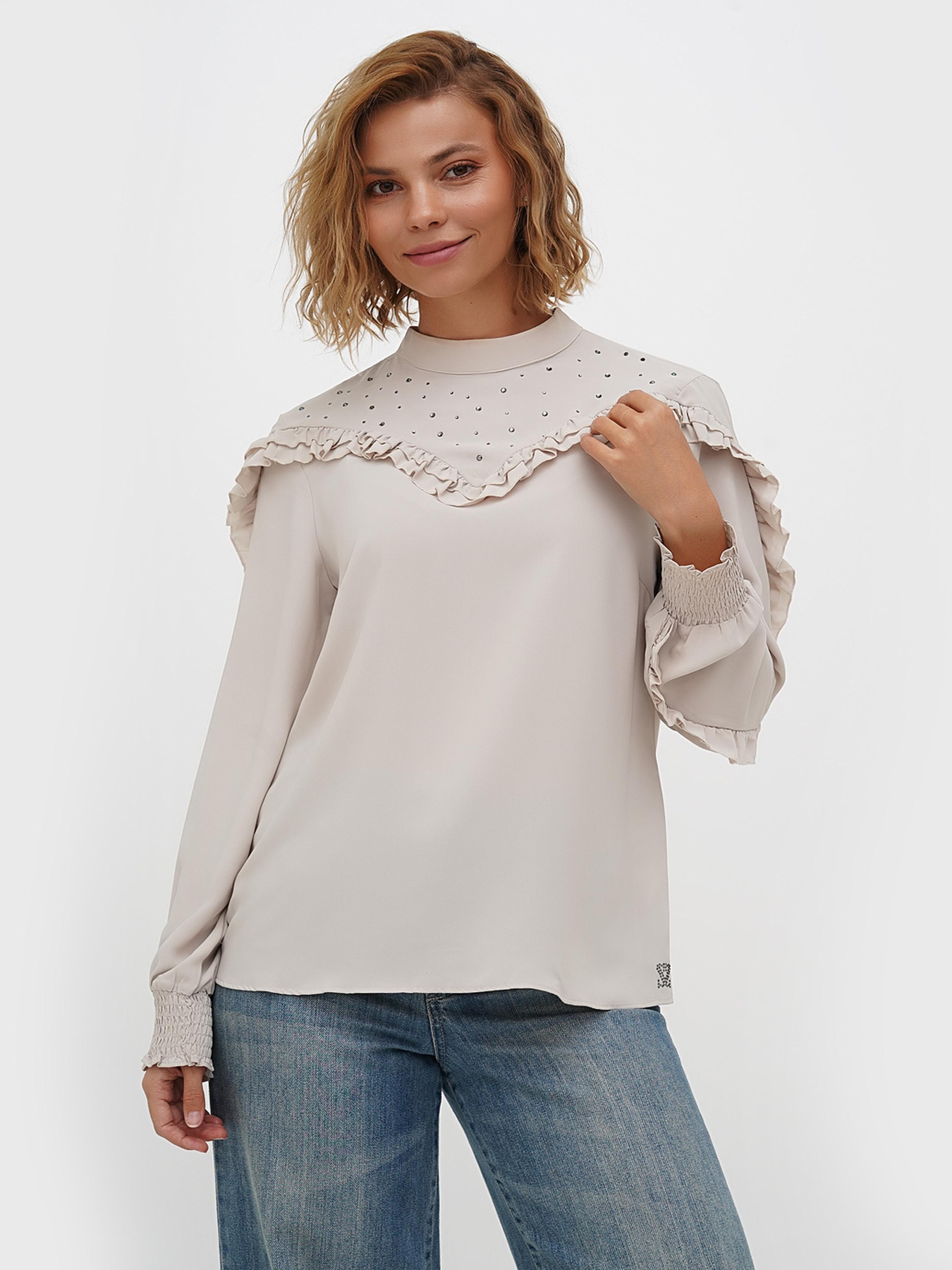 Блуза Sassofono модель A271-SF-3356_светло_серый Фото