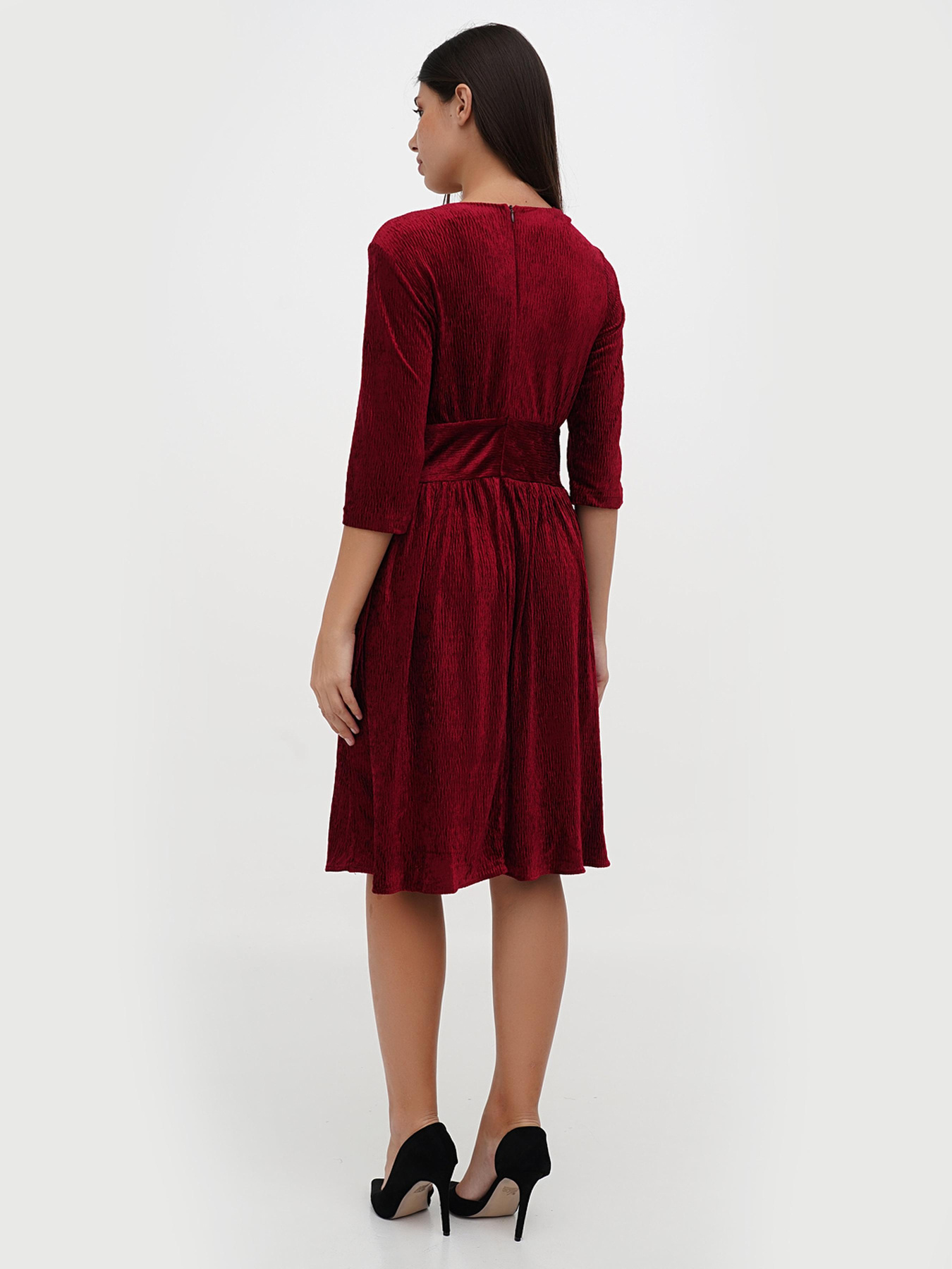 Сукня міді Sassofono модель A271-SC-1902_бордовый Фото