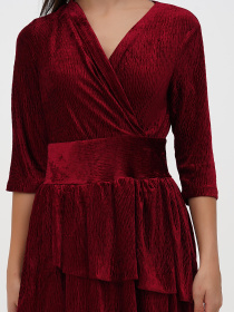 Сукня міді Sassofono модель A271-SC-1902_бордовый Фото