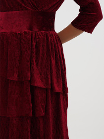 Сукня міді Sassofono модель A271-SC-1902_бордовый Фото
