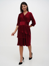 Платье миди Sassofono модель A271-SC-1902_бордовый Фото
