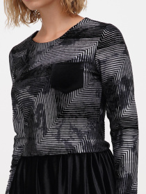 Сукня міді Sassofono модель A271-SC-3515_серебро_черный Фото