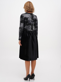 Сукня міді Sassofono модель A271-SC-3515_серебро_черный Фото