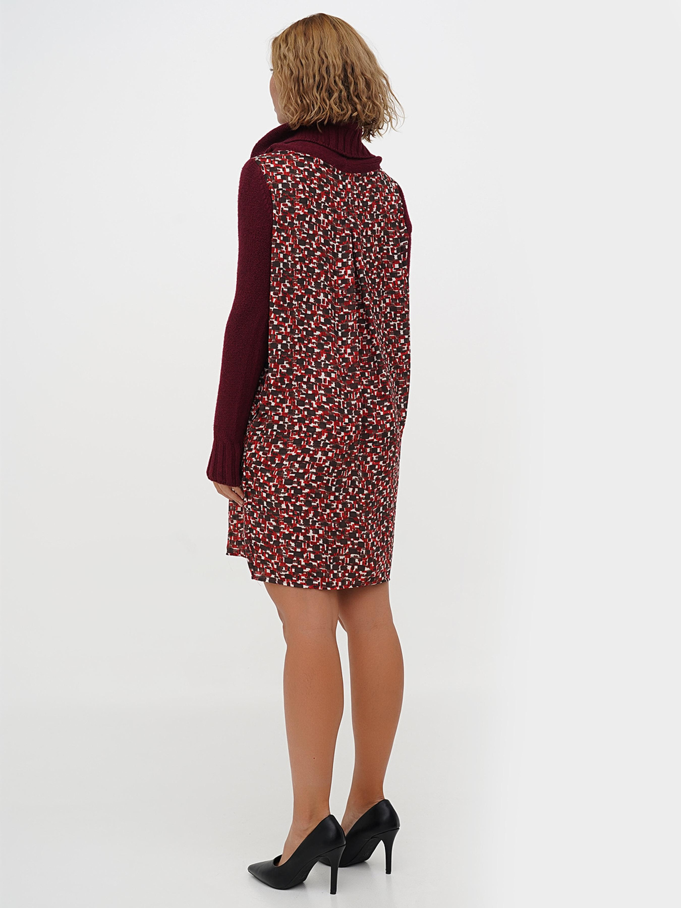 Платье мини Sassofono модель A271-SC-2579_бордовый Фото