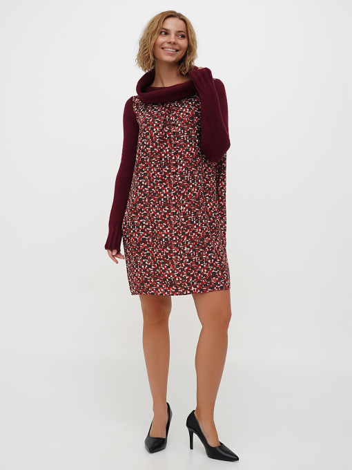 Платье мини Sassofono модель A271-SC-2579_бордовый Фото