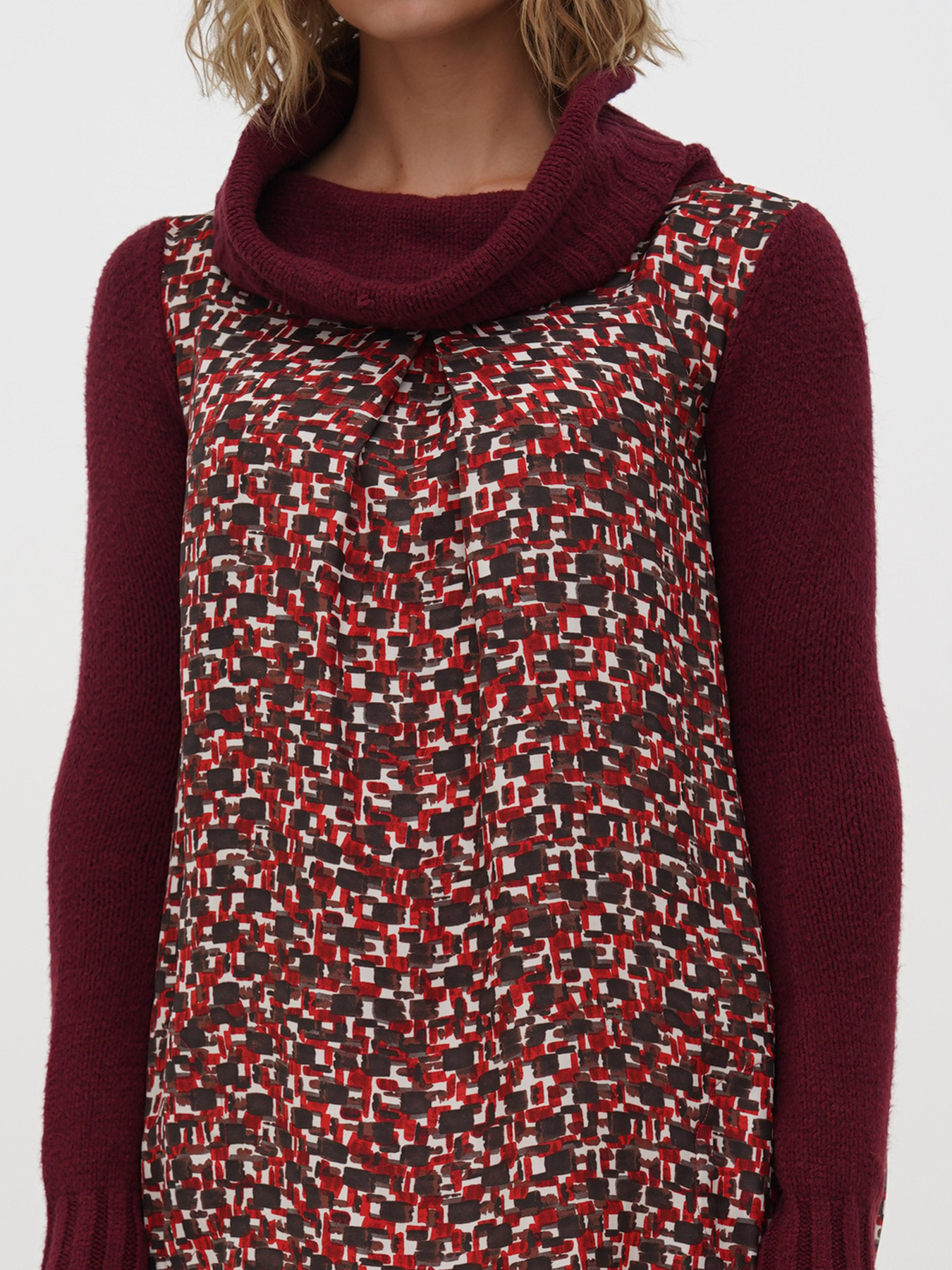 Сукня міні Sassofono модель A271-SC-2579_бордовый Фото