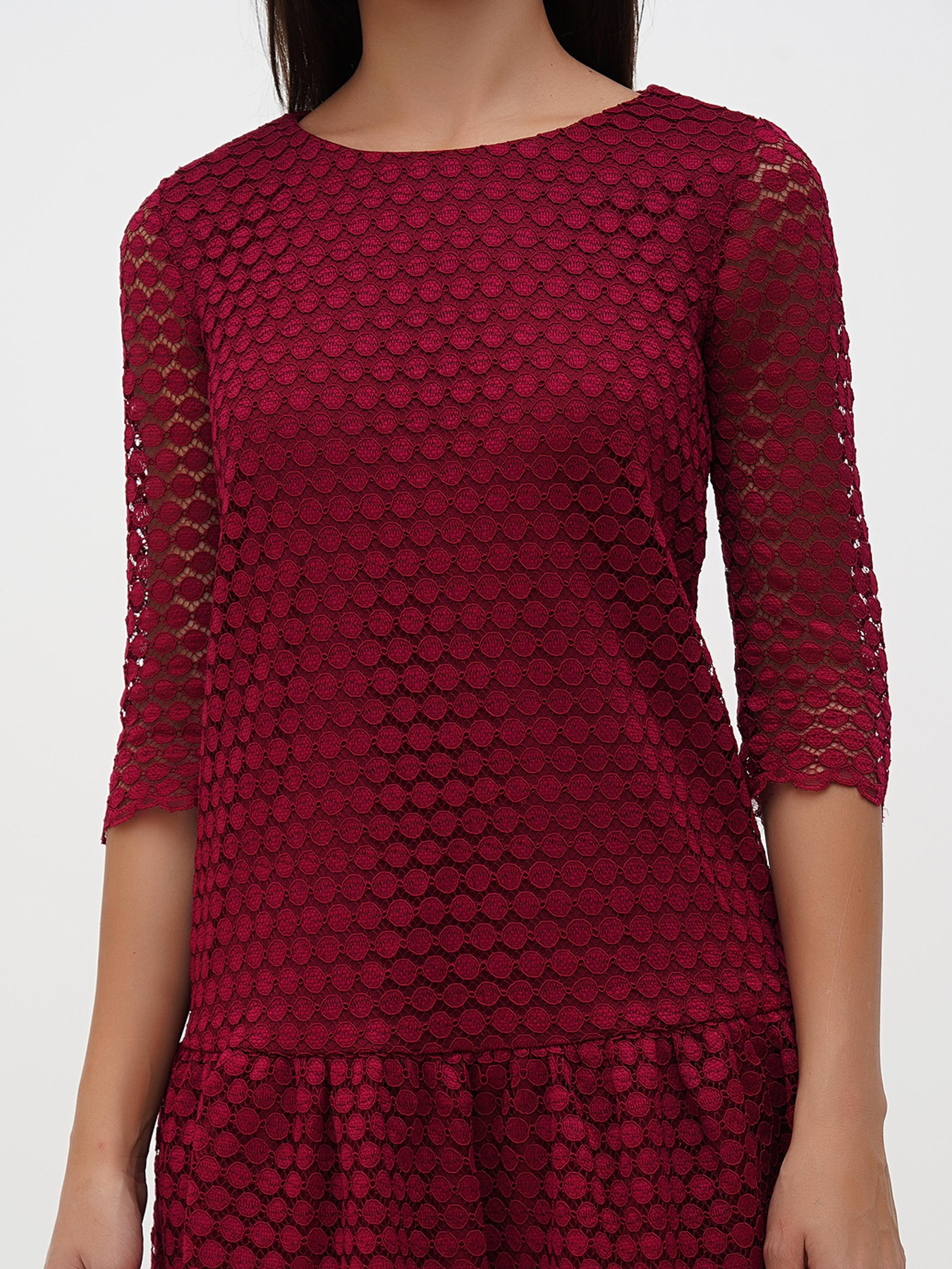 Платье мини Sassofono модель A271-SC-3511_бордовый Фото