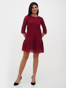 Платье мини Sassofono модель A271-SC-3511_бордовый Фото