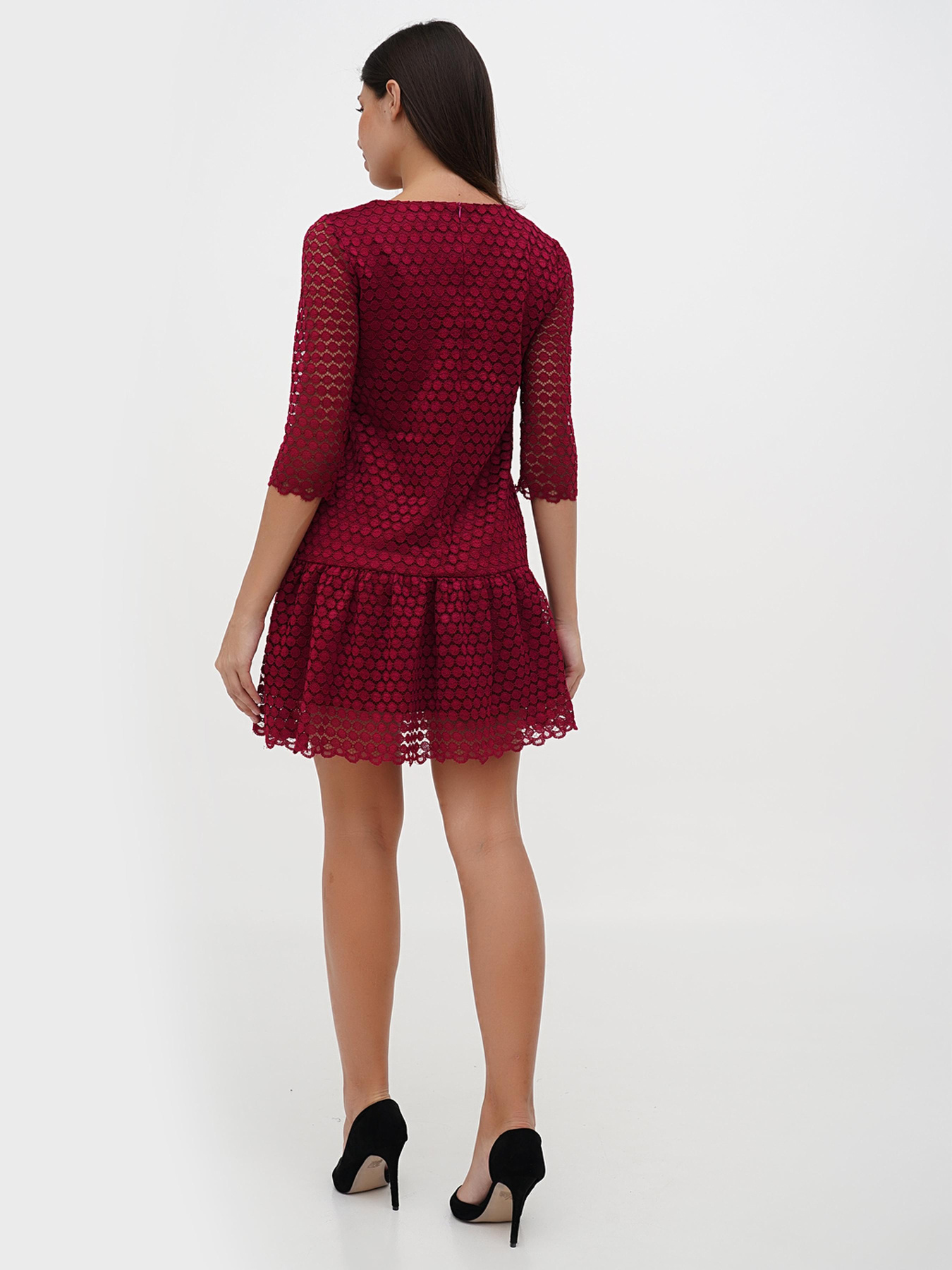Платье мини Sassofono модель A271-SC-3511_бордовый Фото