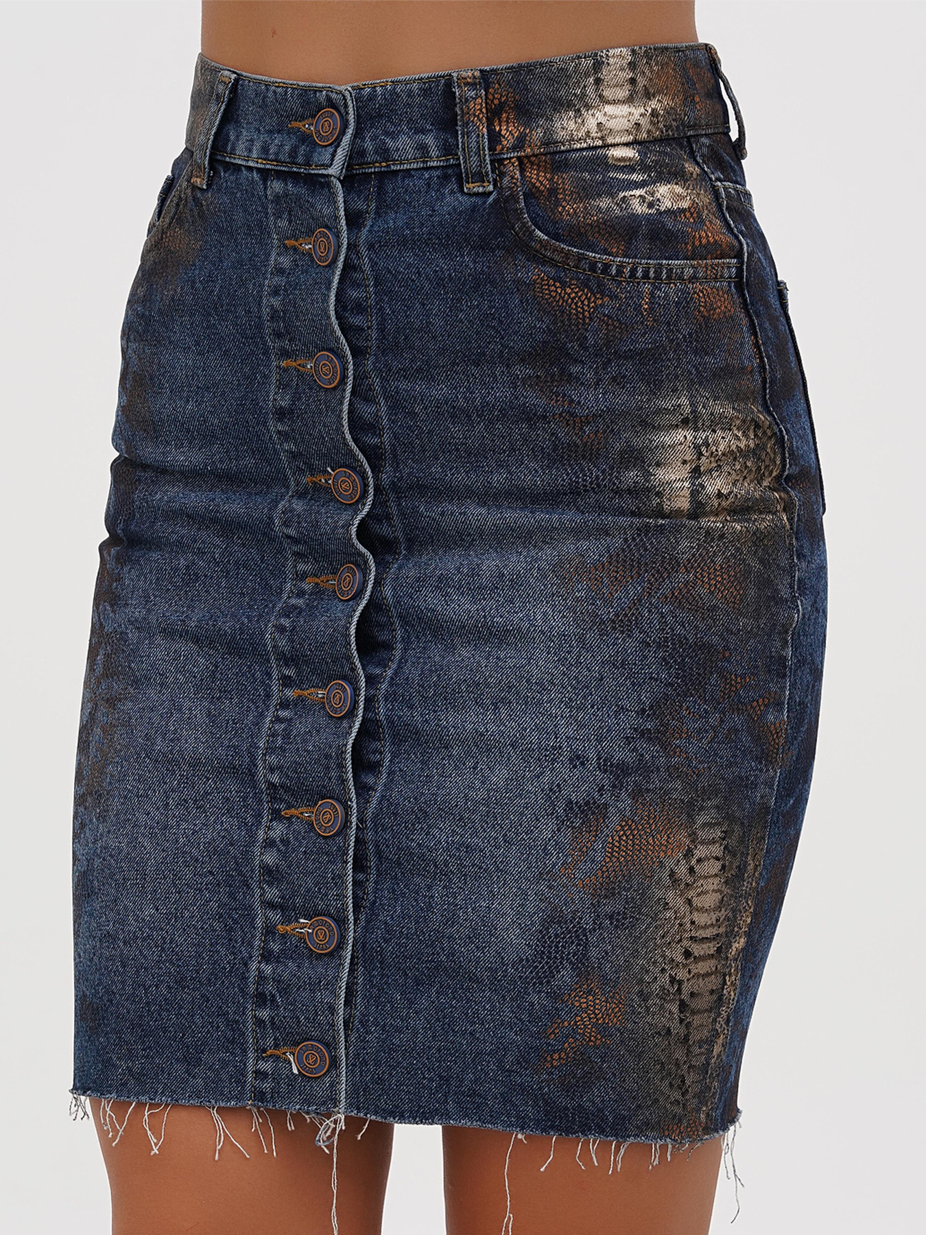 Джинсовая юбка Sassofono модель A271-SF-2189 Джинсовая юбка Sassofono модель A271-SF-2189 Фото